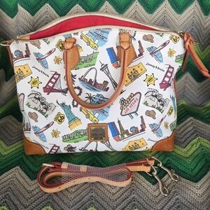 Rare Discontinued Dooney & Bourke Americana Landmark 'Gabriella' Satchel w/Strap